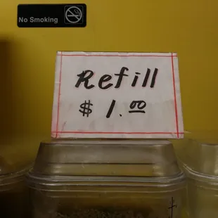 Refills a dollar. Not just for decoration.