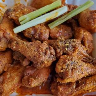 Getting a jump start on the Big game weekend,  HOT LEMON PEPPER WINGS 30PCS -4 for hubby to "tastetest"