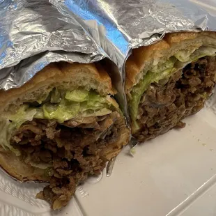 a cut in half sandwich