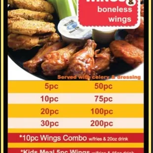 chicken wings and fried chicken