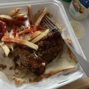 Soggy Over cooked catfish and soggy fries