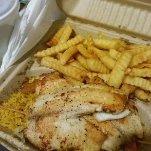 Grilled tilapia and shrimp