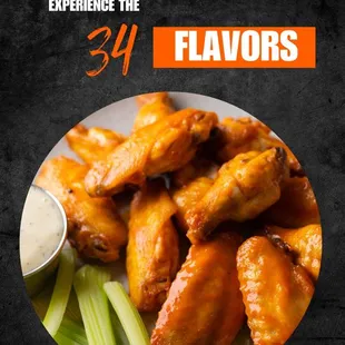 a plate of chicken wings