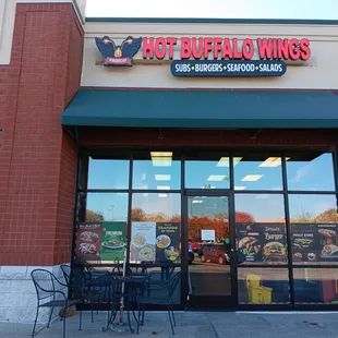 the front of the restaurant