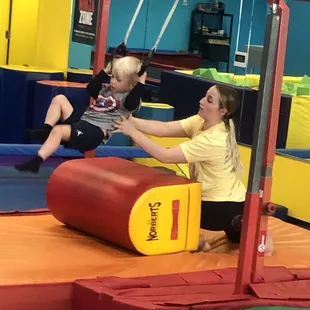 Liam loves the gymnastics class. The instructors here are great.