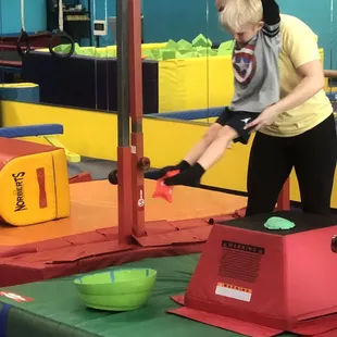 Liam made it ! Good fun lessons for getting him into good form.