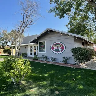 the front of the building