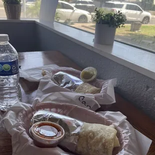 Breakfast Burrito Carne Asada and Bean &amp; Cheese Burrito