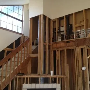 Living room needed to be dried out after water damage