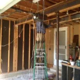 Upstairs flooded the garage and demolition needed to be done so it would dryout