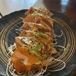 Bbq albacore- husband loves it but I prefer it more seared.