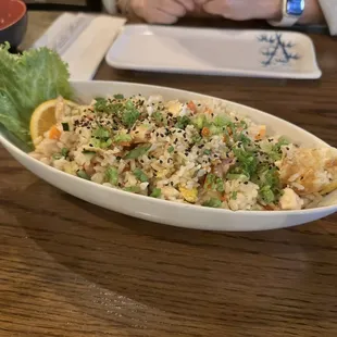 Chicken fried rice - love the texture! Broken rice? Delicious!