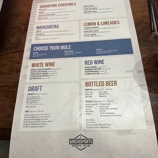 a menu for a wine tasting event