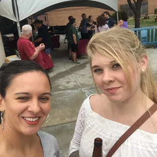 On the river in front of food/bacon tent