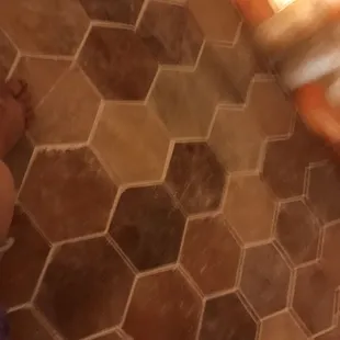 Salt tiles on the floor of the Himalayan salt room