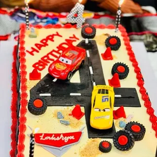 4th bday cake Disney car theme