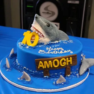 Jaws themed cake for my Son's birthday a couple of years ago..