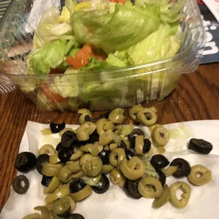 The salad they gave me instead of the one I ordered. This one is not even on the menu. YUCK!