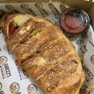 Small Pepperoni Bread... was supposed to have ranch for dipping sauce.... that&apos;s not ranch!
