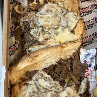 Was supposed to be meat and cheese only but it came with grilled onions and mushrooms...