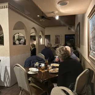 Dining room half full but late for us