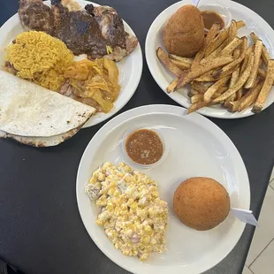 Two Arancini and jerk chicken