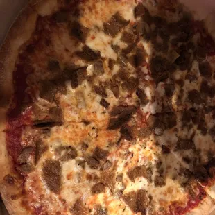 Meatball and eggplant pizza- oh so delicious!