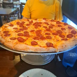 New York style pepperoni pizza