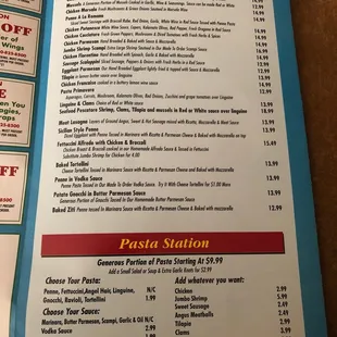 a menu for a restaurant