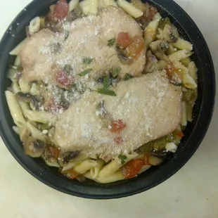 Our Chicken Cacciatore over Penne