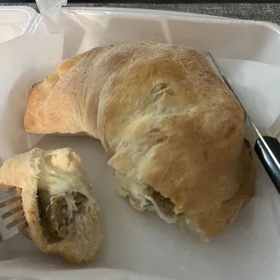 Calzone with Meatball
