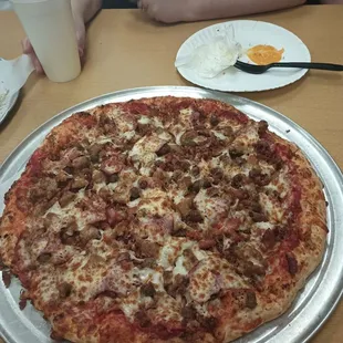 All meats pizza