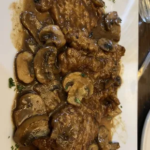 Veal Marsala. Look at all those mushrooms! Delicious!!