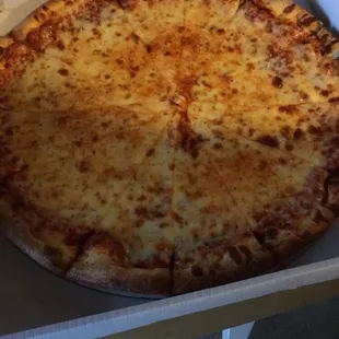 Large thin crust cheese pizza! So good