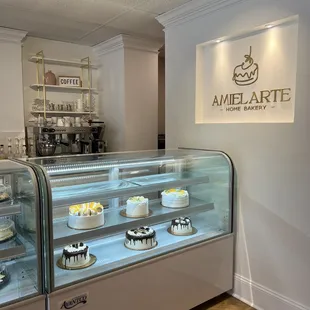 a display of cakes and pastries