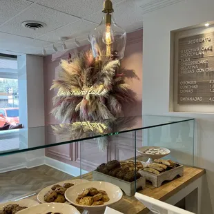 a display of baked goods
