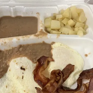 Huevos Rancheros with Bacon Plate (ranchero sauce was separated and I forgot to pour out) *sauce was delicious though!