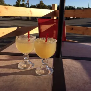 2 delicious jumbo margaritas in the new &quot;patio&quot;