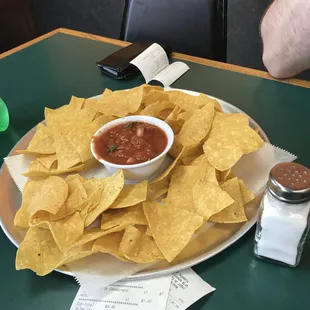 Free chips and salsa for the table.