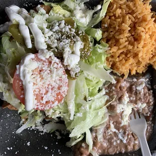 Taquitos minus one because I'm savage yummy fresh condiments , the green sauce is bomb