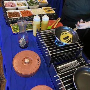 Sunday breakfast omelette station