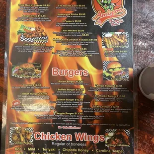 Menu side 1