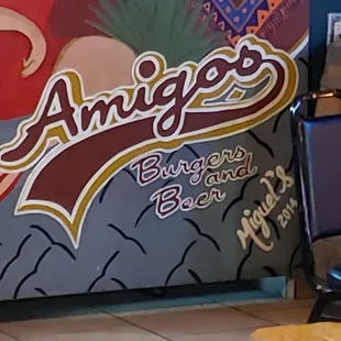 a sign for amigos
