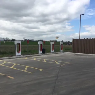Tesla recharging stations.