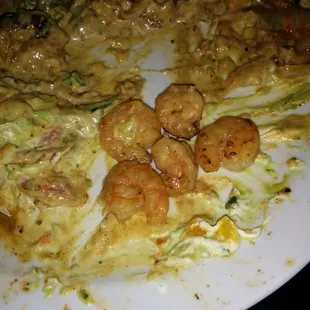 Frozen shrimp in their fajitas. Not worth your money.