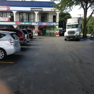 a truck parked in a parking lot