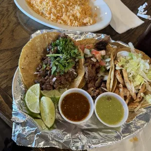 Chefs tacos with rice