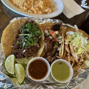 Chefs tacos with rice