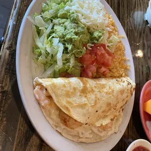 Quesadilla de camarón.