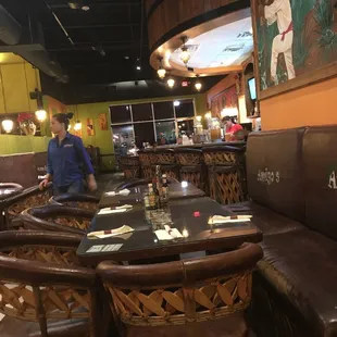 a man in a restaurant setting